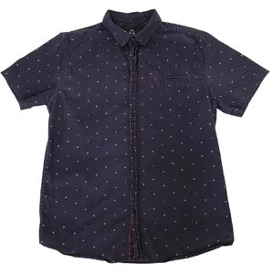Zak Los Angeles Mens Shirt Small Triangle Short Sleeve‎ Button Cotton Casual